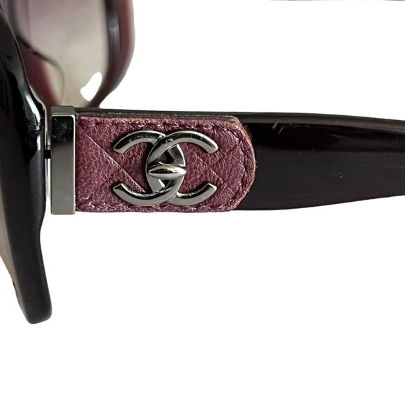 CHANEL: Burgundy, CC Logo Sunglasses #283 main image 11